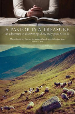Bulletin-A Pastor Is A Treasure (Psalm 40:5) (Pack Of 100) (Pkg-100)