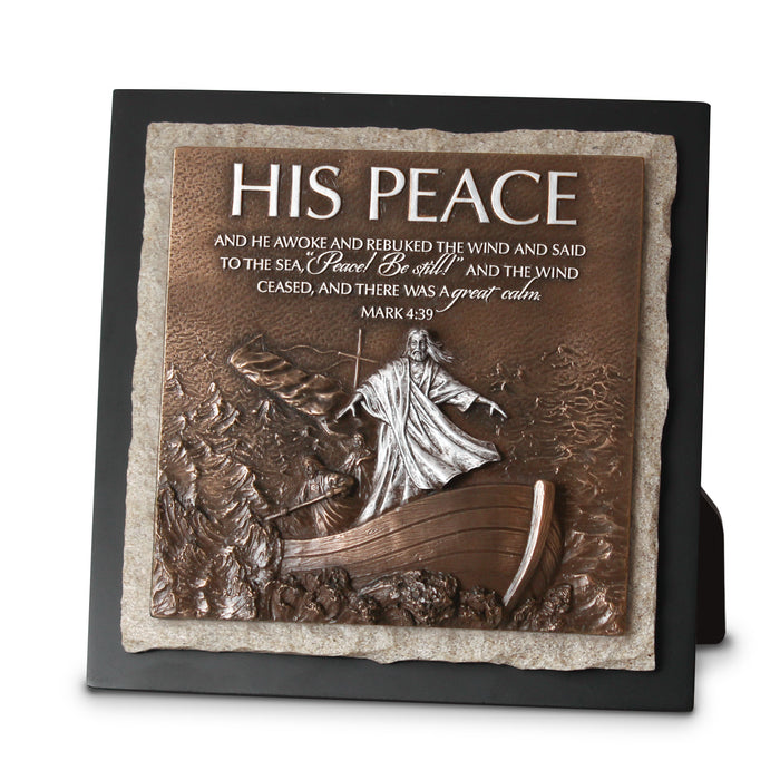 Plaque-Moments Of Faith: His Peace Sculpture (#20800)