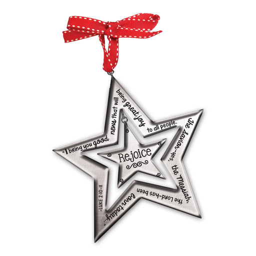 Ornament-Silver Star: Rejoice (#12115)