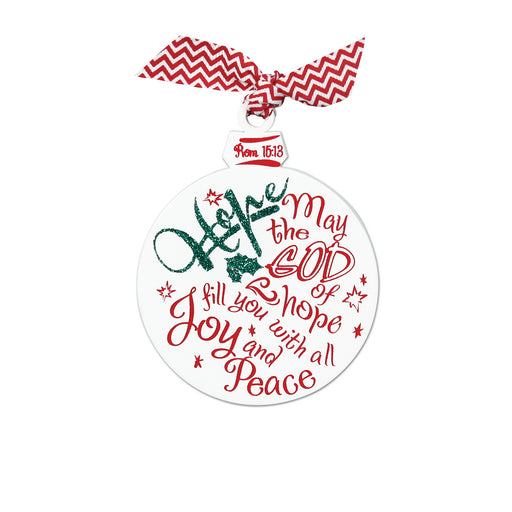 Ornament-Red and White: Hope (#12355)