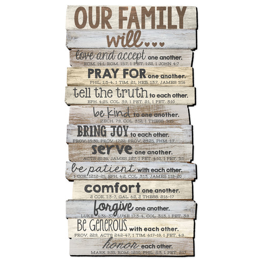 Wall Plaque-Our Family Will (16.5 X 8.5)-MDF Wood (#45014)