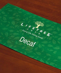 Lifetree Cafe Decaf Coffee Airpot Label Wrap
