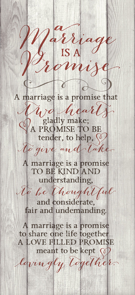 Wall Plaque-New Horizons-Marriage Is A Promise (5.5" x 12")