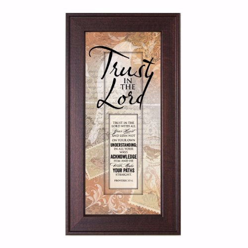 Framed Art-Words of Grace-Trust In The Lord (8" x 16")