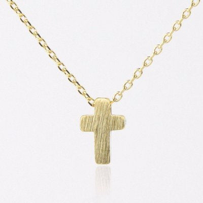 Necklace-Eden Merry-Cross-Goldtone (16.5")