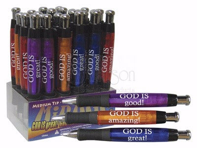God Is...Retrac Pen Display (Pack Of 24) (Pkg-24)