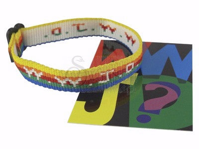 Bracelet-WWJD-Woven Rainbow (Pack Of 25)