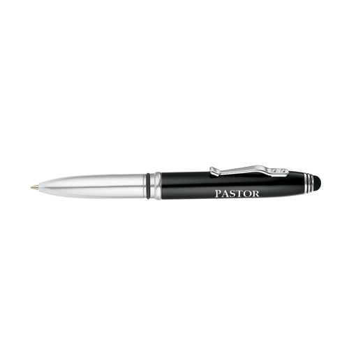 Gift Pen-Triple Function-Pastor (Black/Chrome)