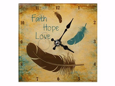 Clock-Tabletop-Faith Hope Love (6 x 6)