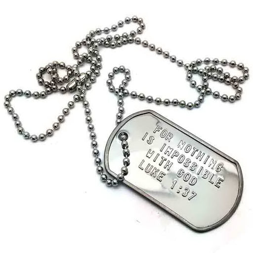 Necklace-Stainless-Luke 1:37-Military Dog Tag-30
