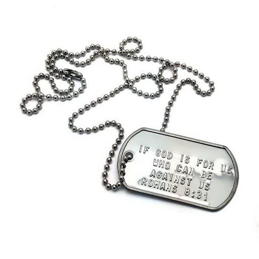 Necklace-Stainless-Ro 8:31-Military Dog Tag-24" Ball Chain