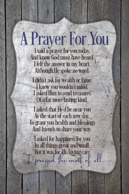 Plaque-New Horizons-A Prayer For You (Easel Backed) (6" x 9")