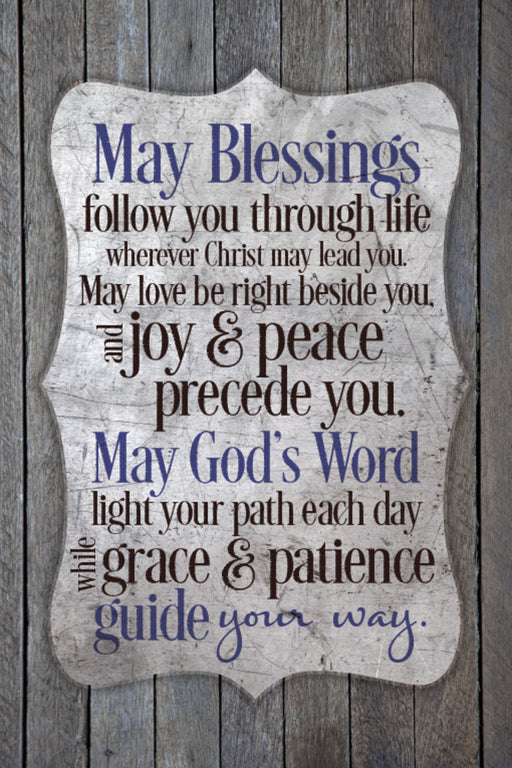 Plaque-New Horizons-May Blessings Follow (Easel Backed) (6" x 9")