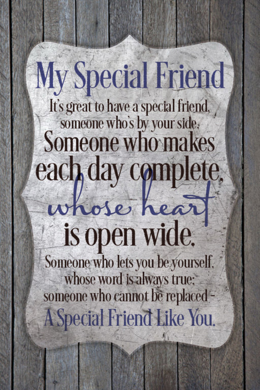 Plaque-New Horizons-My Special Friend (Easel Backed) (6" x 9")