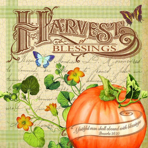 Napkin-Harvest BlessingS (6.5" X 6.5")-1 Package Containing 20 Napkins