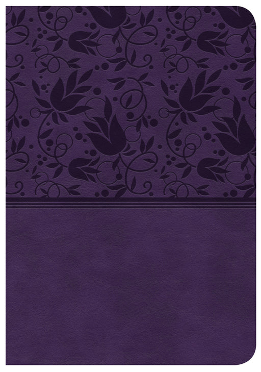 CSB Large Print Compact Reference Bible-Purple LeatherTouch