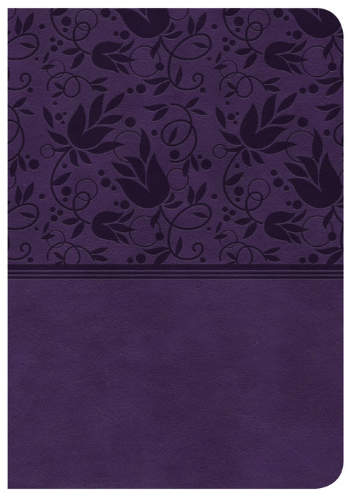 CSB Large Print Compact Reference Bible-Purple LeatherTouch