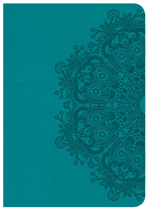 CSB Large Print Compact Reference Bible-Teal LeatherTouch