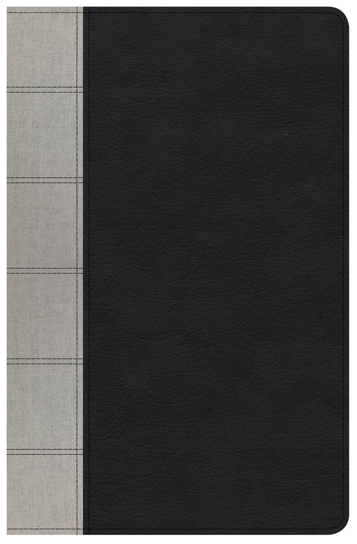 NKJV Large Print Personal Size Reference Bible-Black/Gray Deluxe LeatherTouch Indexed