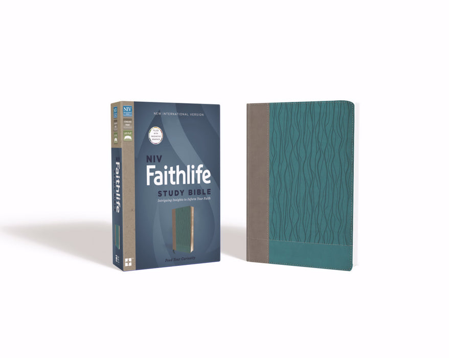 NIV Faithlife Study Bible-Gray/Turquoise Leathersoft