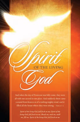Bulletin-Pentecost: Spirit Of The Living God (Acts 2:1-2 KJV) (Pack Of 100) (Pkg-100)