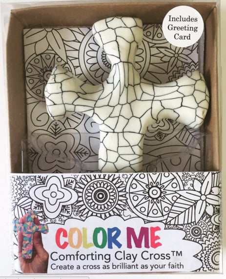 Color Me Comforting Clay Cross w/Greeting Card-Mosaic (5.5")
