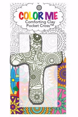Color Me Comforting Clay Pocket Cross-Botanical (3")