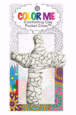Color Me Comforting Clay Pocket Cross-Mosaic (3")