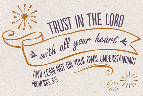 Cards-Pass It On-Trust In The Lord-Banner (3"x2") (Pack of 25) (Pkg-25)
