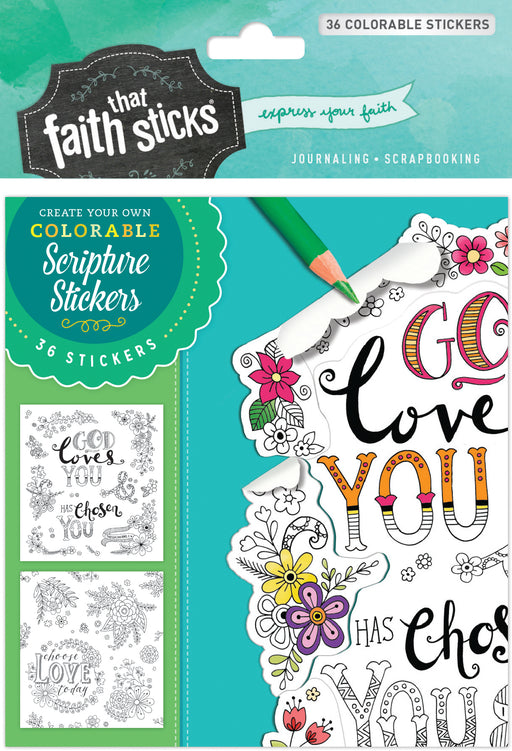 Sticker-1 Thessalonians 1:4 Colorable Stickers (Faith That Sticks)