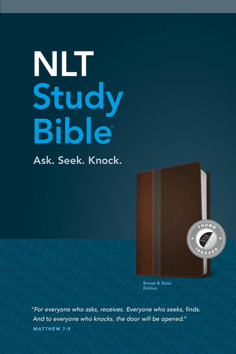 NLT2 Study Bible-Brown/Slate TuTone Indexed