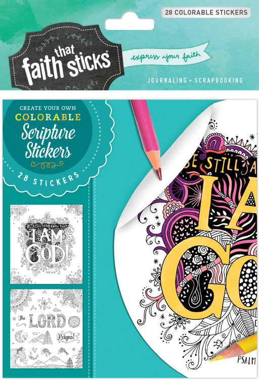 Sticker-Psalm 46:10 Colorable Stickers (Faith That Sticks)