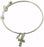 Bangle-2-Tone Faith w/Cross Charm Bracelet