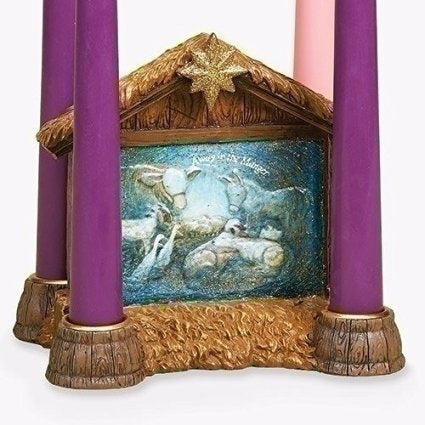 Advent Candleholder-Animals w/Baby (6") (11/2018=Out Of Stock For Season)