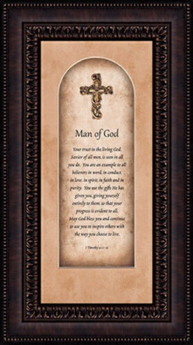 Framed Art-Man Of God (1Timothy 4:12-15) (9" x 16"