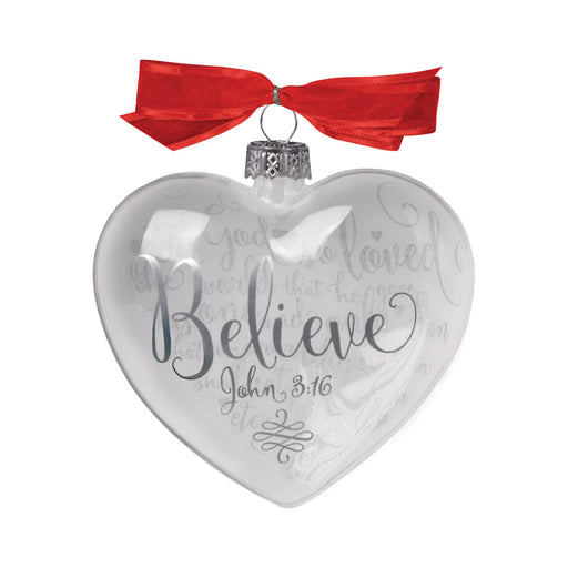 Ornament-Heart: Reflecting God's Love-Believe (#12572)