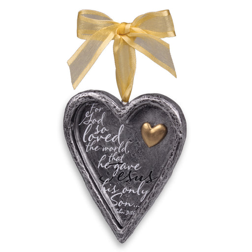 Ornament-Heart w/Gold Heart: Everlasting Love (#12110)