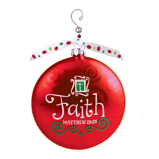 Ornament-Swirl w/Beaded Hanger: Faith (#12618)