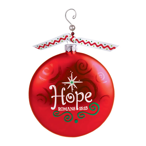 Ornament-Swirl w/Beaded Hanger: Hope (#12616)