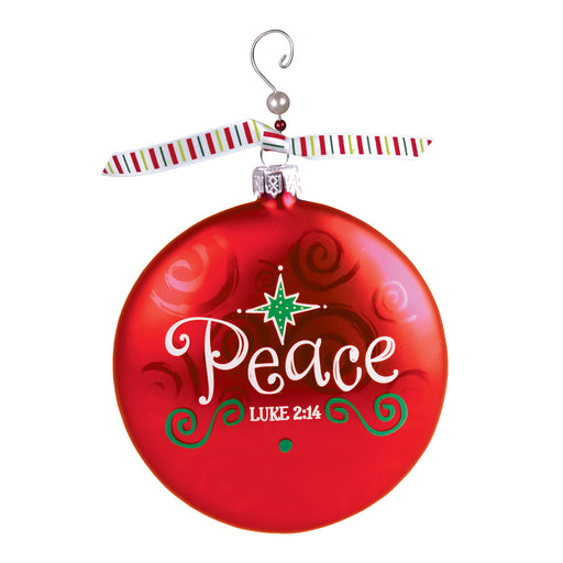 Ornament-Swirl w/Beaded Hanger: Peace (#12617)