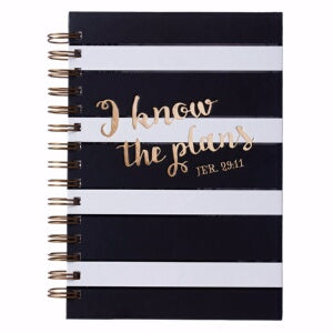 I Know The Plans-Black/White Stripe w/Gold Journal