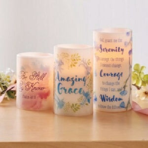 Candle Set-Watercolor-LED (Set Of 3)