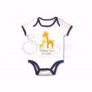 Onesie-Giraffes: Stand Tall With God-White/Blue-12 Mo