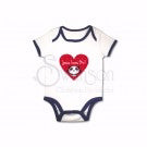 Onesie-Panda: Jesus Loves Me-White/Blue-6 Mo