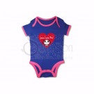 Onesie-Panda: Jesus Loves Me-Blue/Pink-6 Mo