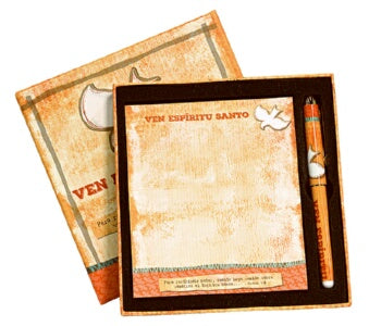 Square Box Pad Pen Set-Holy Spirit (#24307)-Spanish