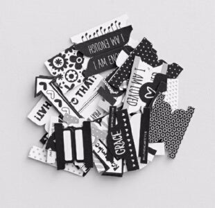 Bible Journaling-Tabbies-Black & White (47 Pieces)