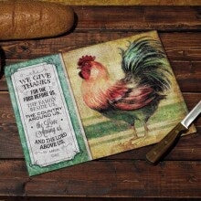 Cutting Board-Lord Above Us w/Rooster (15 5/8 x 11