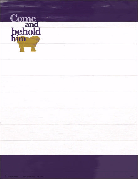 Letterhead-Rustic Christmas Manger: Come And Behold Him (Pack Of 100) (Pkg-100)