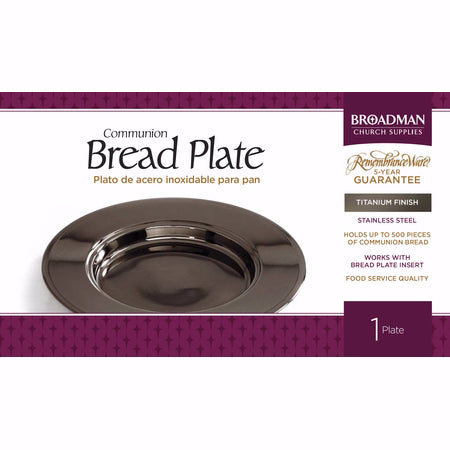 Communion-RemembranceWare-Titanium Bread Plate-Non-Stacking (Stainless Steel)